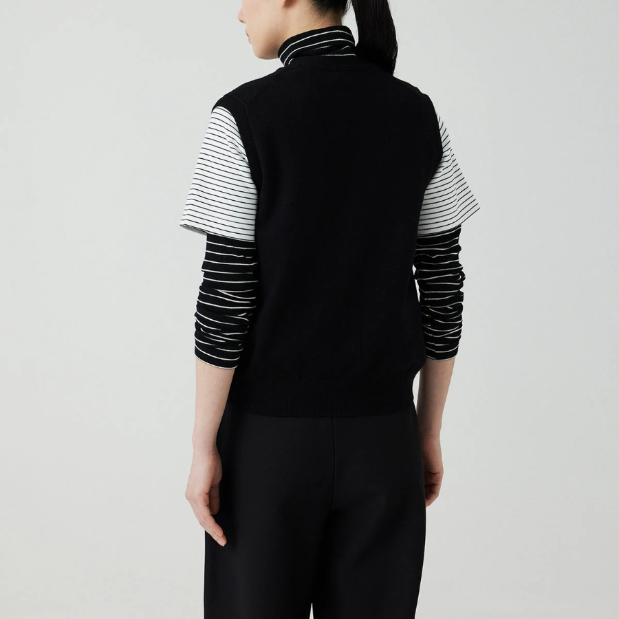 JAJU Button Vest – Black