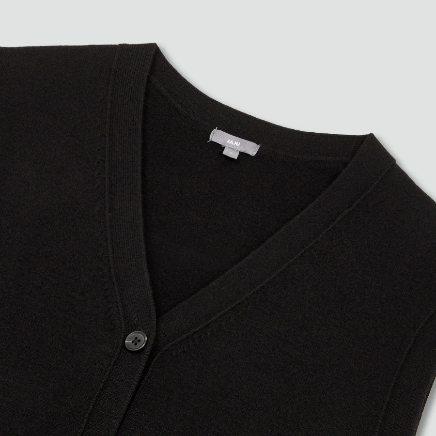 JAJU Button Vest – Black