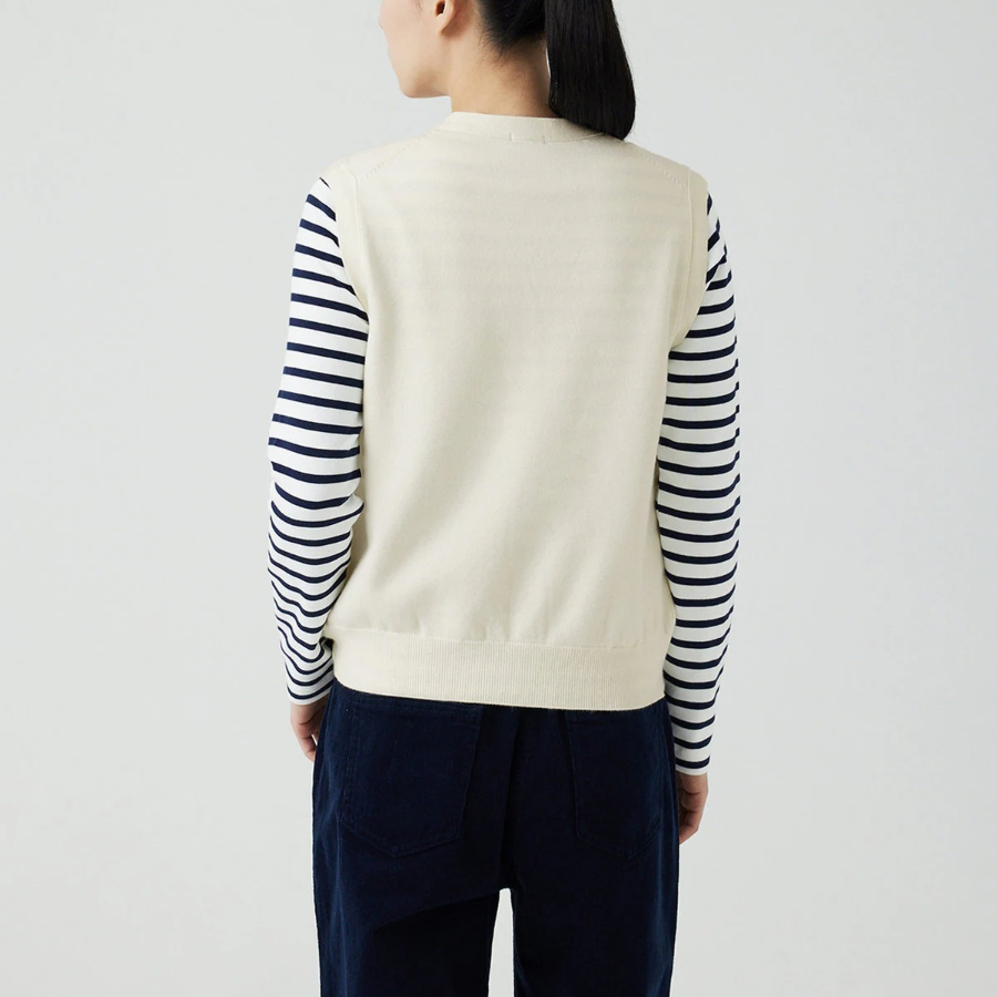 JAJU Button Vest – Ivory