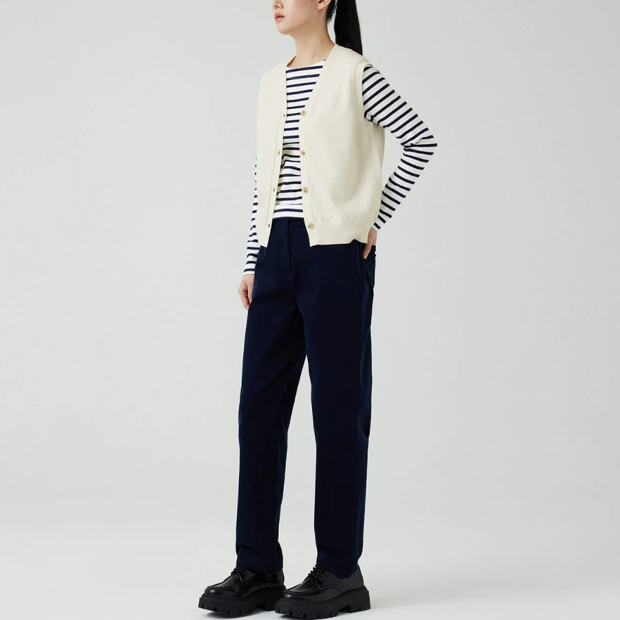 JAJU Button Vest – Ivory