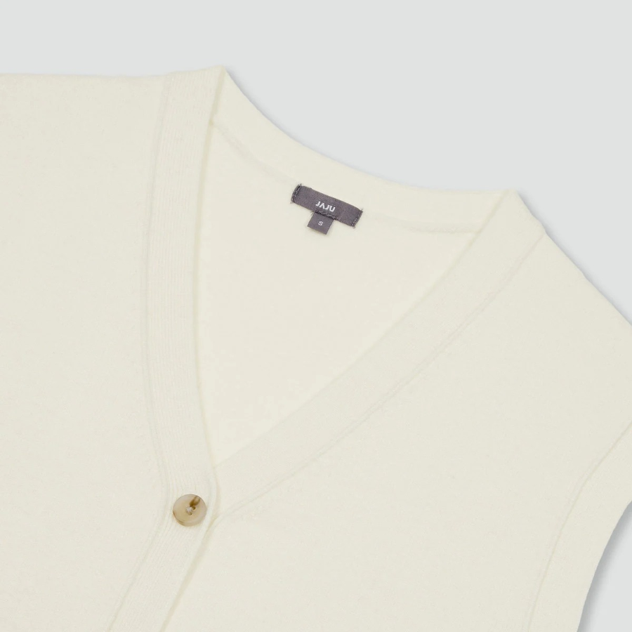 JAJU Button Vest – Ivory