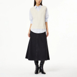 JAJU V-Neck Cable Vest – Beige