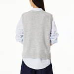 JAJU V-Neck Cable Vest – Melange Grey