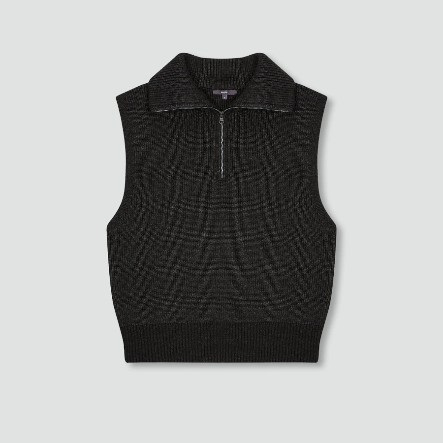 JAJU Half-Zip Vest – Charcoal