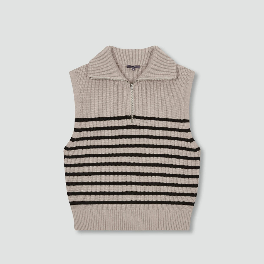 JAJU Half-Zip Vest – Light Beige