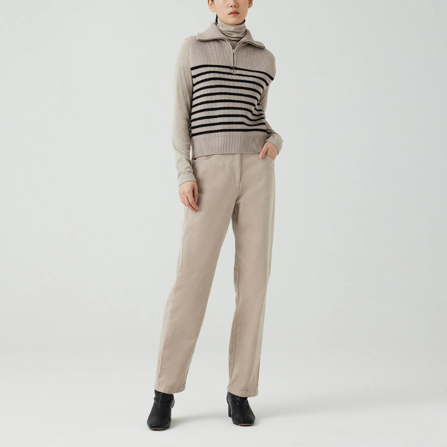 JAJU Half-Zip Vest – Light Beige