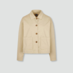 JAJU Cotton Collar Jacket – Beige