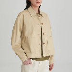 JAJU Cotton Collar Jacket – Beige