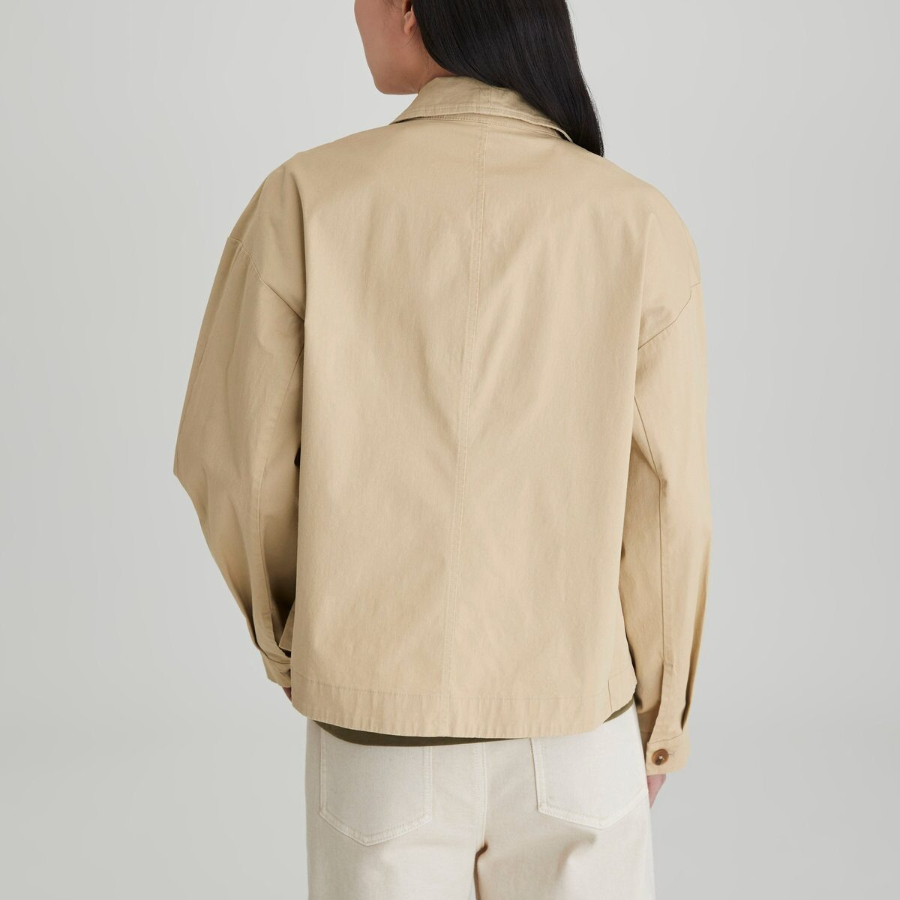 JAJU Cotton Collar Jacket – Beige