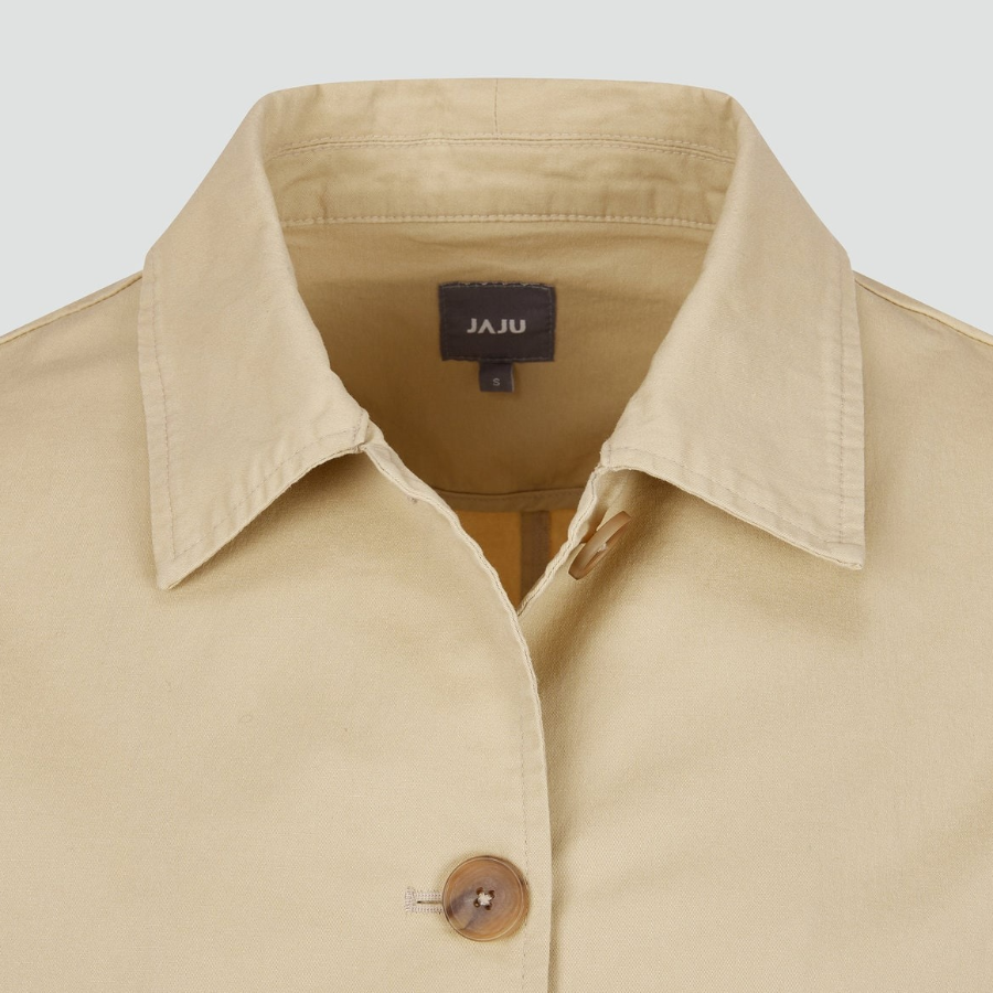 JAJU Cotton Collar Jacket – Beige