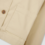 JAJU Cotton Collar Jacket – Beige