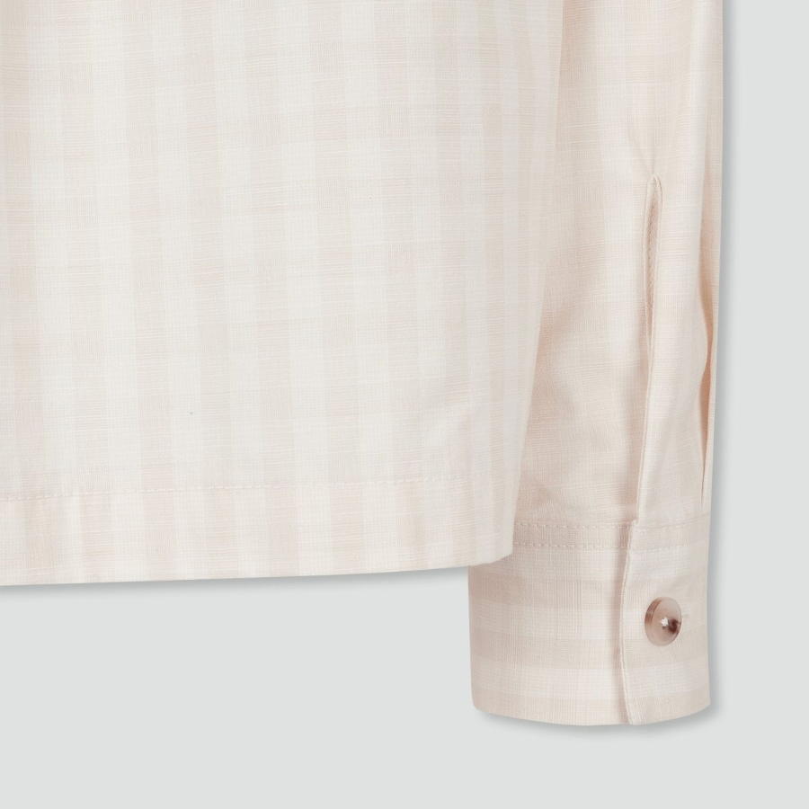 JAJU Cotton Check Jacket – Ivory