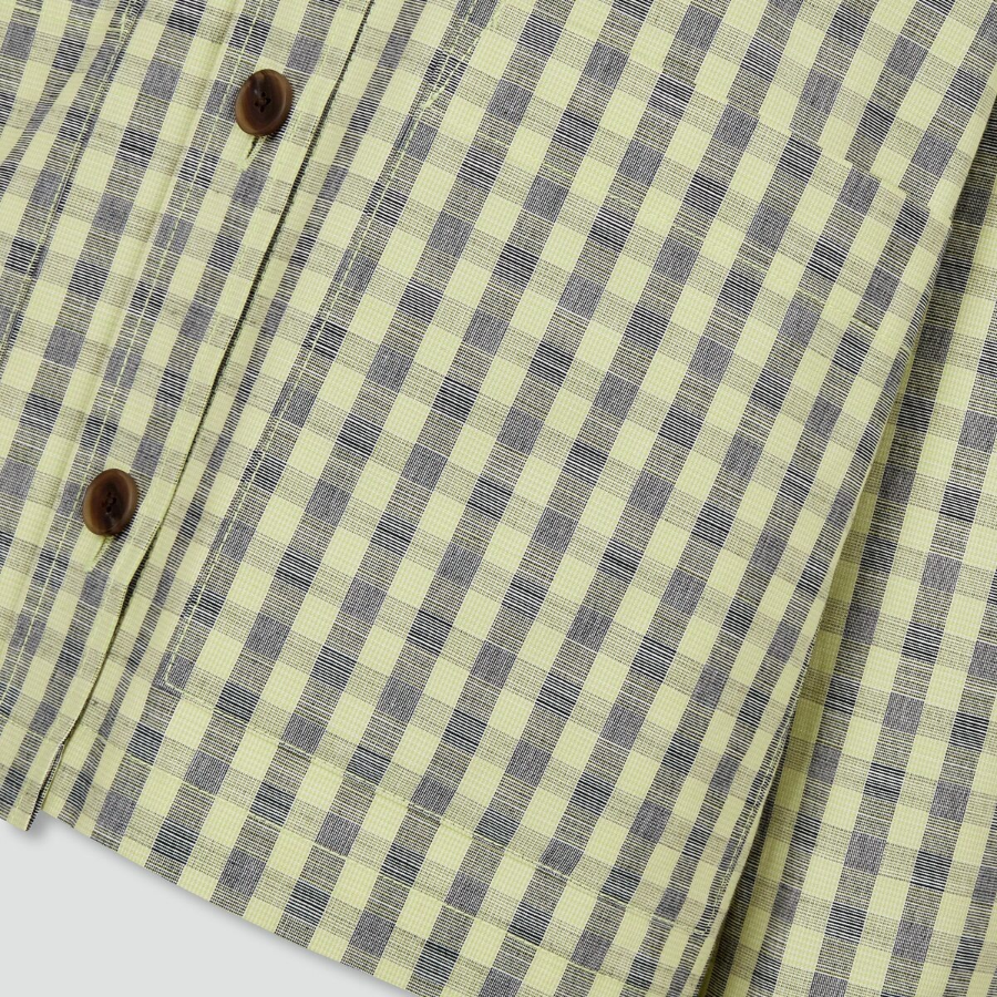 JAJU Cotton Check Jacket – Yellow