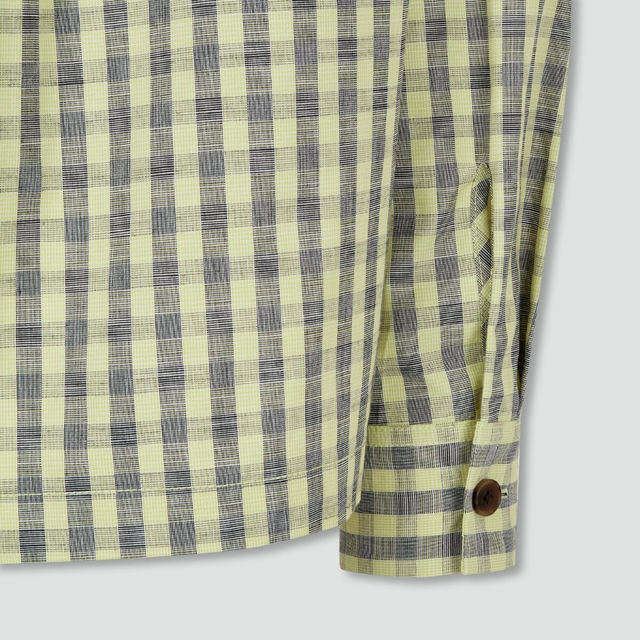 JAJU Cotton Check Jacket – Yellow