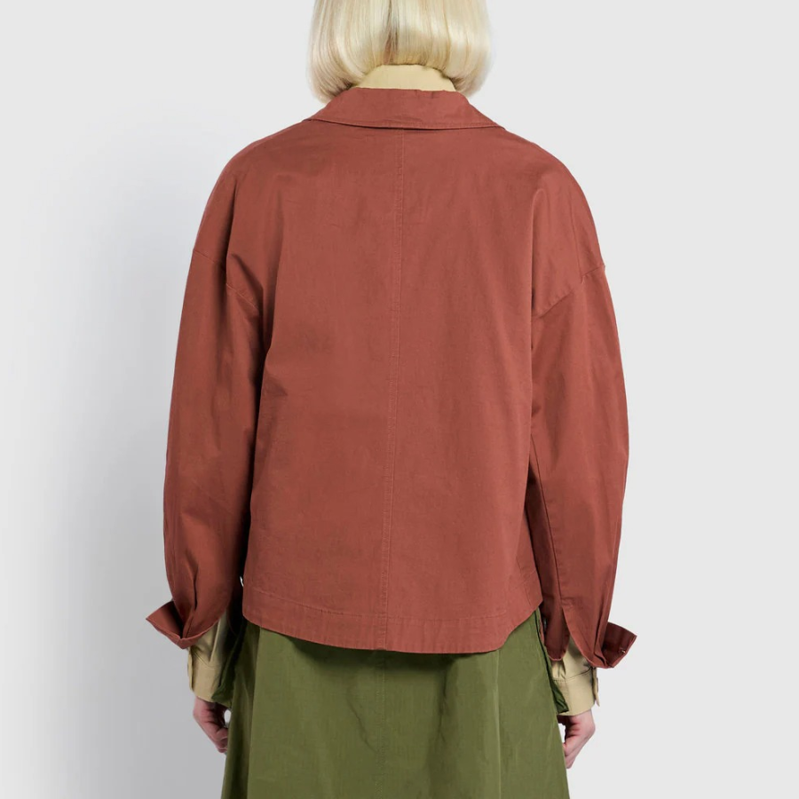 JAJU Cotton Collar Jacket – Brick