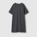 JAJU Seersucker Short-Sleeve Dress – Charcoal