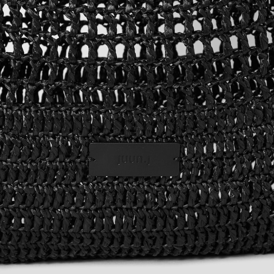 JUUN.J Raffia Shoulder Bag – Black