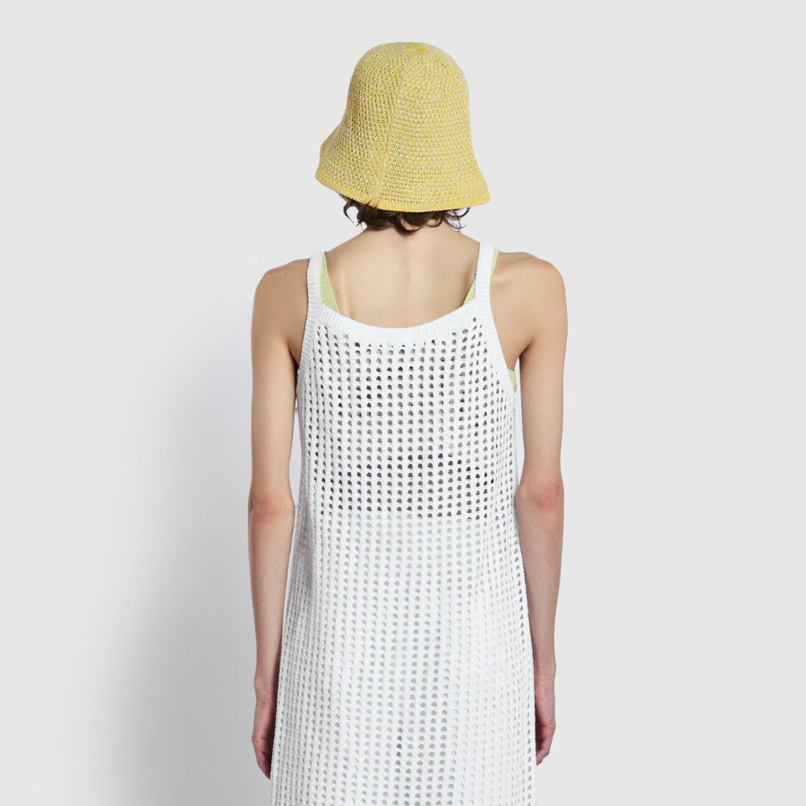 JAJU Crochet Layered Dress – White