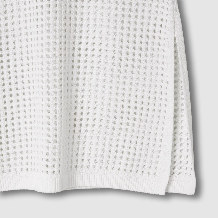 JAJU Crochet Layered Dress – White