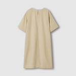 JAJU Seersucker Short-Sleeve Dress – Beige