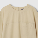 JAJU Seersucker Short-Sleeve Dress – Beige