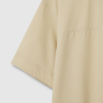 JAJU Seersucker Short-Sleeve Dress – Beige