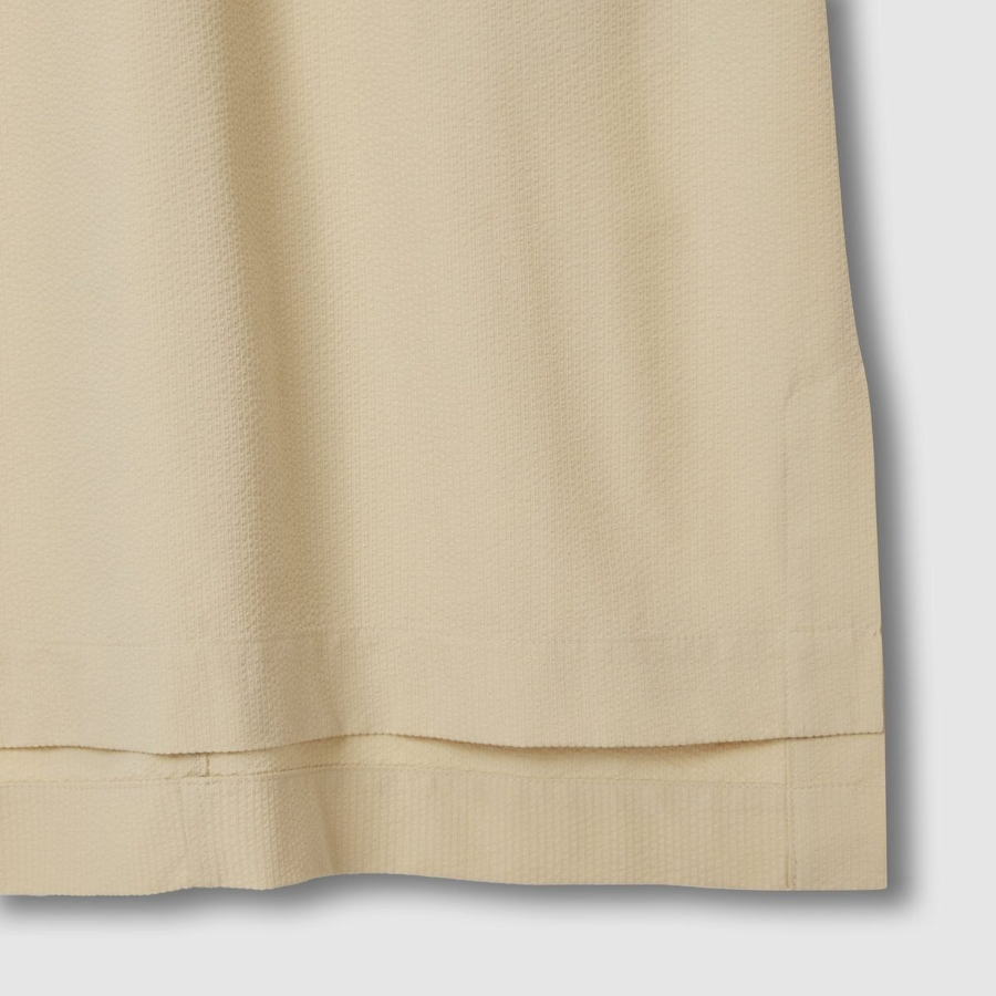 JAJU Seersucker Short-Sleeve Dress – Beige