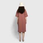 JAJU Seersucker Short-Sleeve Dress – Brick