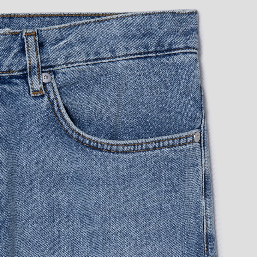 Theory Men Beryl Denim Viggo Jeans - LT Indigo Sand Whiskers