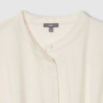 JAJU Cotton Shirt String Short-Sleeve Dress – Ivory