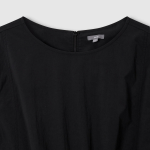 JAJU Square Texture Waist String Dress – Black