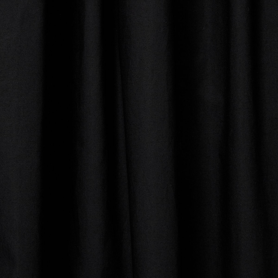 JAJU Cotton Shirt String Short-Sleeve Dress – Black