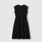 JAJU Sagasag Shirring Sleeveless Dress – Black