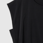 JAJU Sagasag Shirring Sleeveless Dress – Black