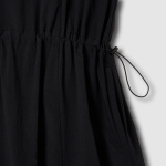 JAJU Sagasag Shirring Sleeveless Dress – Black