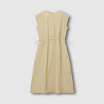 JAJU Sagasag Shirring Sleeveless Dress – Beige