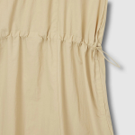 JAJU Sagasag Shirring Sleeveless Dress – Beige