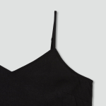 JAJU Linen-Blend Bustier Dress – Black