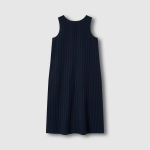 JAJU Cotton Seersucker Sleeveless Dress – Navy