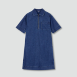 JAJU Light Denim Short Sleeve Dress – Blue