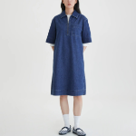 JAJU Light Denim Short Sleeve Dress – Blue