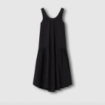 JAJU Crisp Tiered Bustier Dress – Black