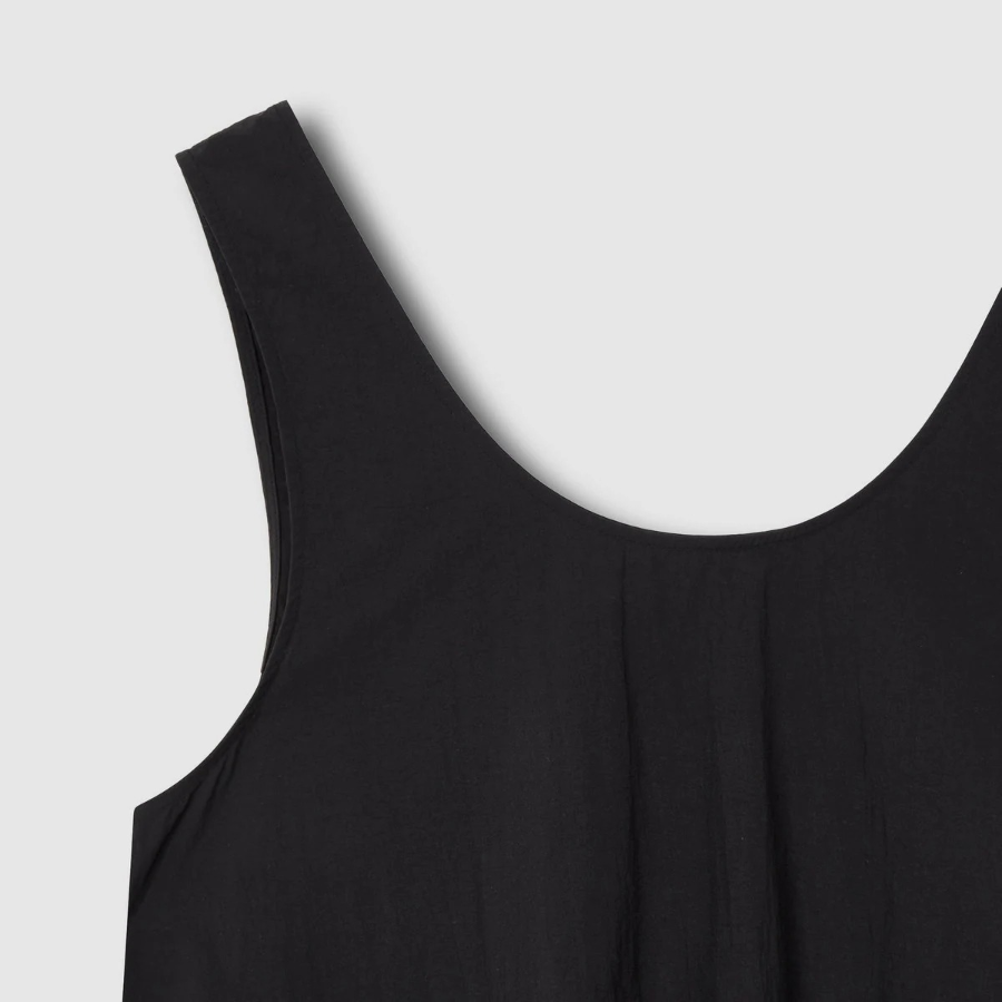 JAJU Crisp Tiered Bustier Dress – Black