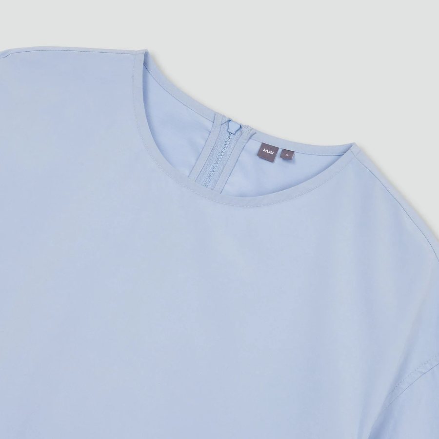 JAJU Crisp Stitch Short-Sleeve Dress – Sky Blue