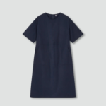 JAJU Crisp Stitch Short-Sleeve Dress – Navy