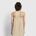 JAJU Linen Blended Bustier Dress – Beige