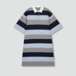 JAJU Rugby Short-Sleeve Dress – Blue