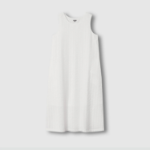 JAJU Cotton Seersucker Sleeveless Dress – White