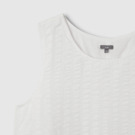 JAJU Cotton Seersucker Sleeveless Dress – White