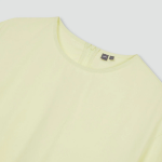 JAJU Square Texture Stitch Short-Sleeve Dress – Yellow